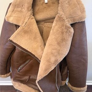 Women's Brown Shearling Jacket
